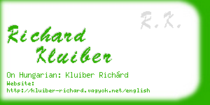 richard kluiber business card